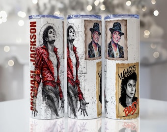 Michael Jackson 20oz Tumbler Wrap | Retro Pop Legend Design (Digital Download)