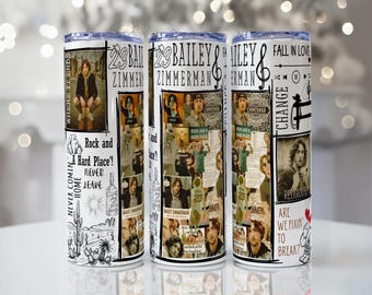 Bailey Zimmerman ,country singer  png file, digital design, sublimation tumbler  wrap, 20oz sublimation.