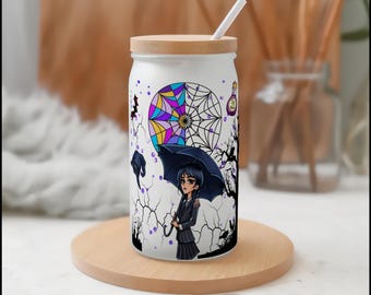 Witchy Libbey Glass Wrap PNG | 16 oz Sublimation Design | Celestial Spooky Halloween Digital Download”