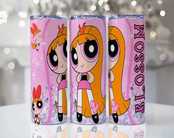 Blossom png, Powerpuff Girls Tumbler Wrap: 20oz PNG File (Digital Download
