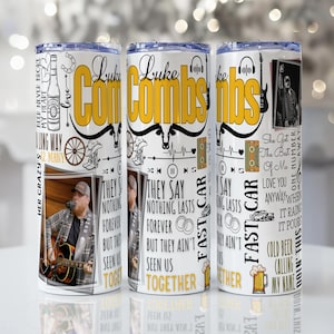 Luke Combs Country Singer Tumbler Wrap: 20oz sublimeringsdesign (PNG-fil) (din favoritkaraktär)