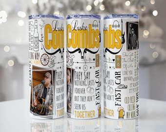 luke combs  Country Singer Tumbler Wrap: 20oz Sublimation Design (PNG File) (your favourite  character)