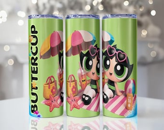 Buttercup Powerpuff Girls Tumbler Wrap: 20oz Sublimation Design (PNG File)