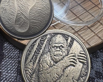 Bigfoot Challenge Coin | Antique Patina Coin | Hobo Nickel | Worry