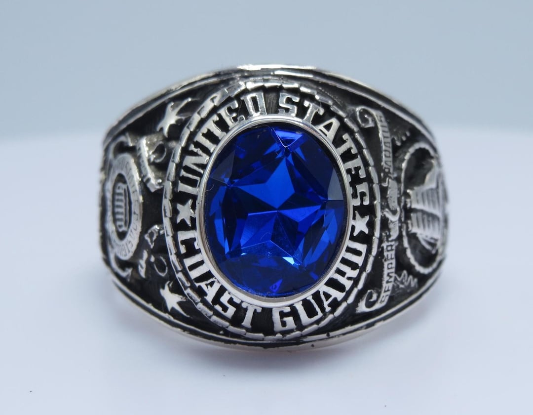 Personalized Sterling Silver Coast Guard Ring – Engraved 925 Silver - Etsy