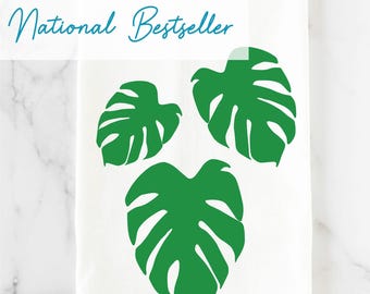 Monstera Leaf Botanical Cotton Tea Towel | Decor for Plant Lovers