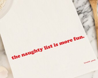 The Naughty List Tea Towel