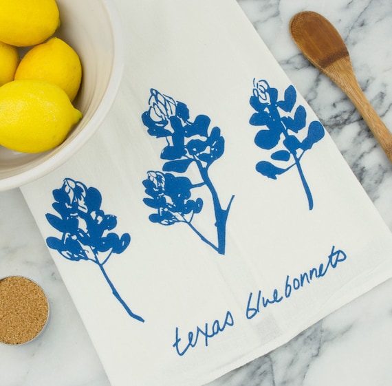 Texas Bluebonnet Wildflower Tea Towel Etsy