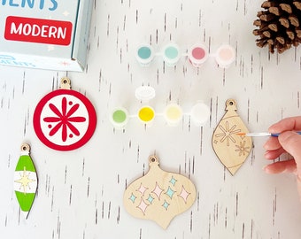 DIY Paint Your Own Christmas Ornament Kit - Mid Century Modern