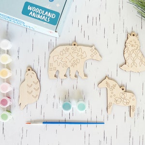 DIY Paint Your Own Christmas Ornament Kit - Woodland Animals