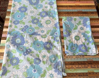 ビンテージ フィールドクレスト フルフラットケース レトロフローラル 70年代 ダブル 72 x 104 2個セット