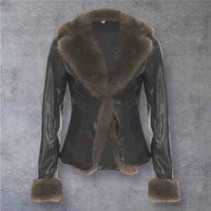 archive grunge fur fake mouton coat y2k ジャケット・アウター