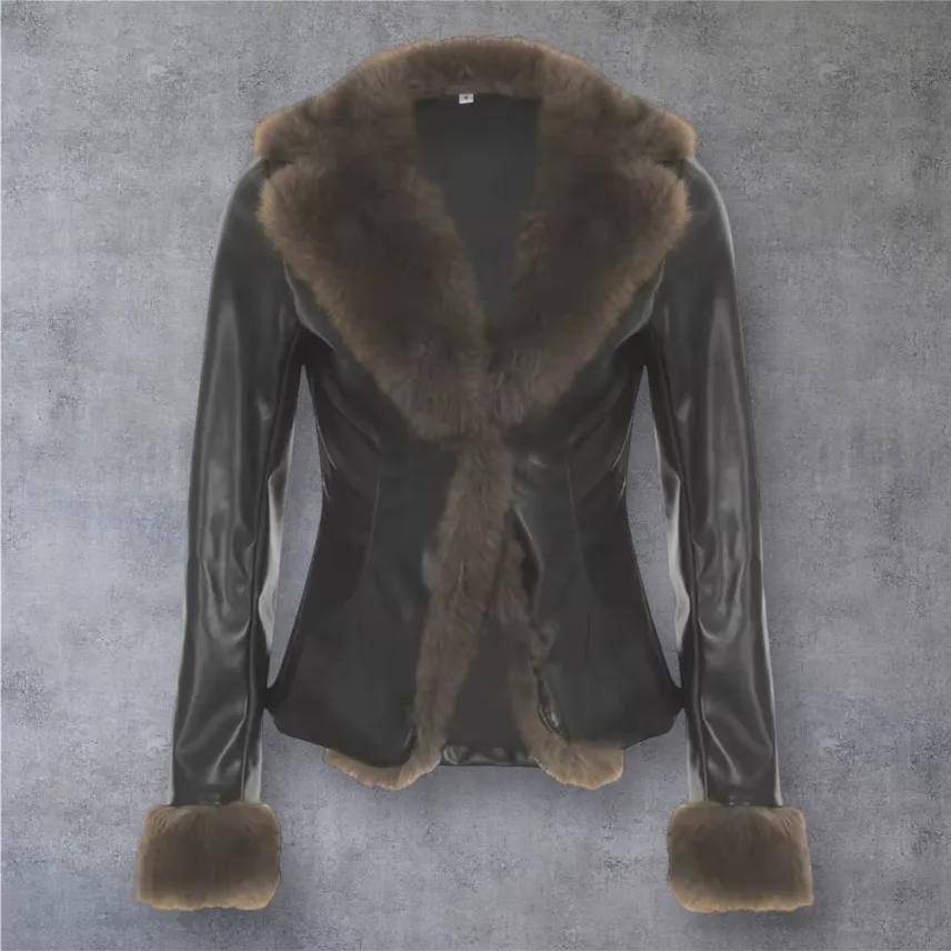 Strap Jacket LGB If Six Was Nine Style Faux Fur Zip Hood