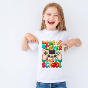 Game Over Back to School PNG Sublimation Design Download