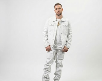 Men’s Real Leather Tracksuit | Designer Leather Jacket & Pants | Urban Streetwear Look