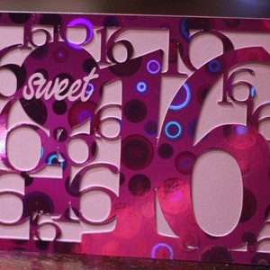 SVG Sweet 16 Geburtstagskarte/Party Dekor- Nur digitale Datei