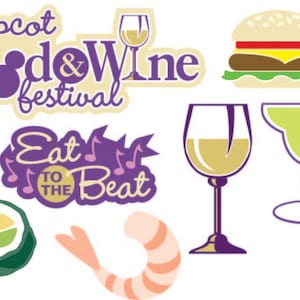 Digital SVG/JPG Food and Wine Festival die cuts