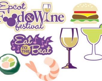 Digital SVG/JPG Epcot Food and Wine Festival die cuts