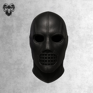 Leather Mask | Leather Full Head Mask | Leather Hood | Black Leather Mask