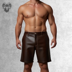 Handmade Brown Leather Shorts for Men: Vintage-Inspired Heritage Leathers