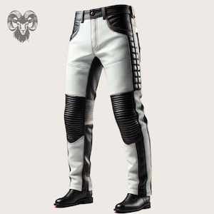 Premium Men’s Leather Riding Pants | Vintage-Inspired Motorcycle Leather Pants | Handmade Motorbike Pants | Father&#39;s Day Gift