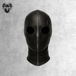 Leather Mask | Leather Full Head Mask | Leather Hood | Black Leather Mask