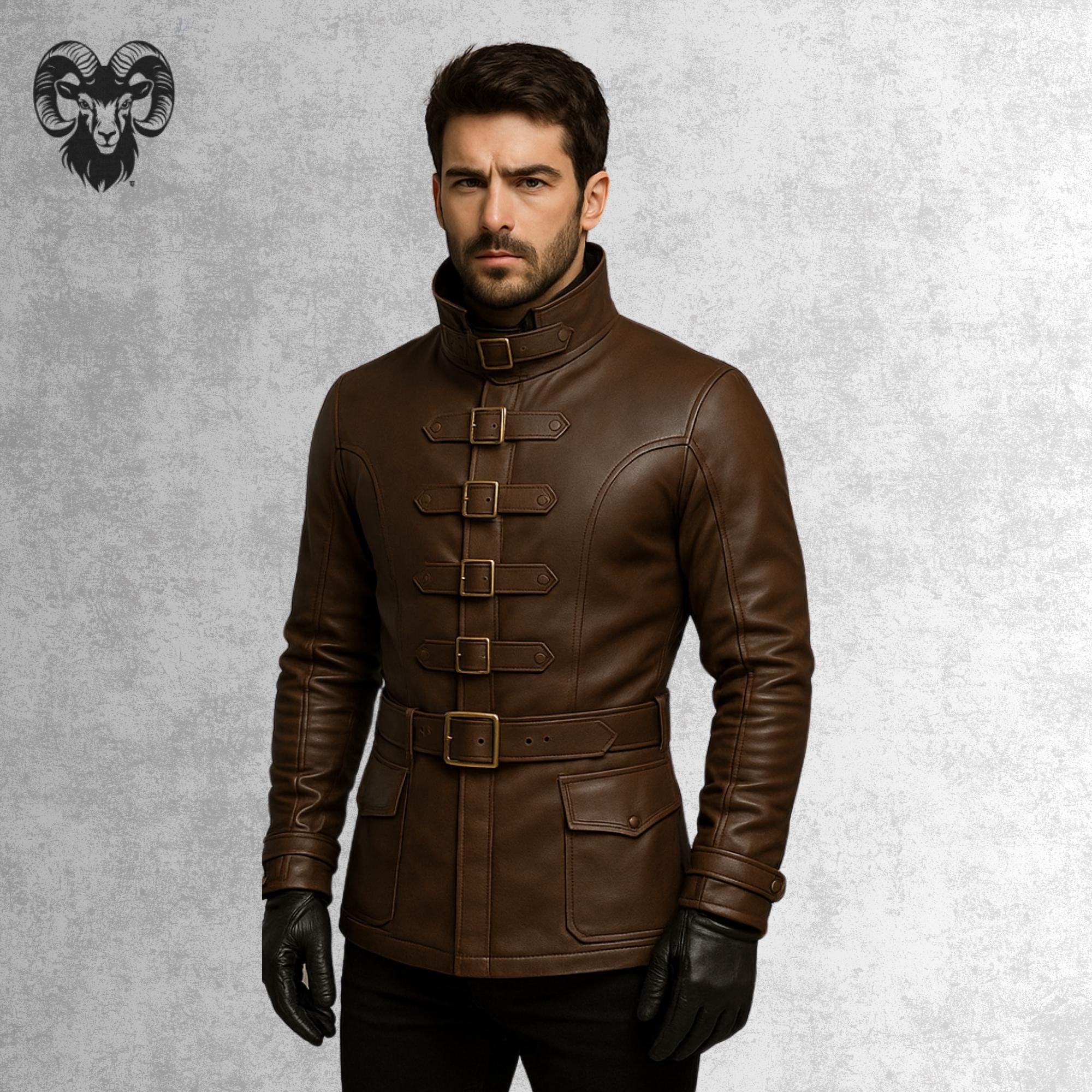 Handmade Brown Leather Military Jacket: Heritage Leathers - Etsy