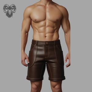Handmade Brown Leather Shorts for Men: Vintage Style