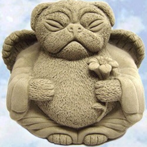 Zen PUG Dog Buddha Garden Art Statue Sculpture by Tyber Katz / Etsy