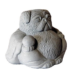 ONE Zen Mini PUG Buddha Bonsai Terrarium Sculpture // Pug Lover Gift