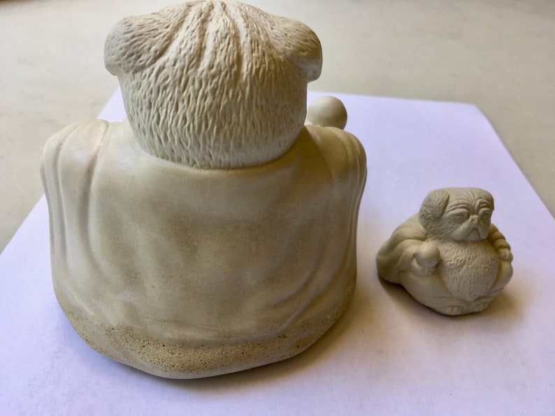 Zen PUG Dog Buddha Garden Art Statue Sculpture by Tyber Katz / Etsy