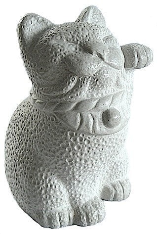 Maneki Neko Lucky Cat Japanese Bobtail Garden Sculpture by Tyber