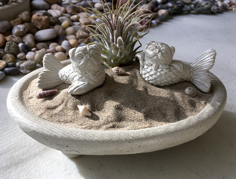 NEW Mini MerPug Mermaid DogFish Sculpture PAIR Pug Lover Gift