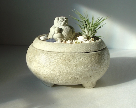Pug Buddha Sculpture Stone Zen Garden Air Plant Keepsake Bowl - Etsy