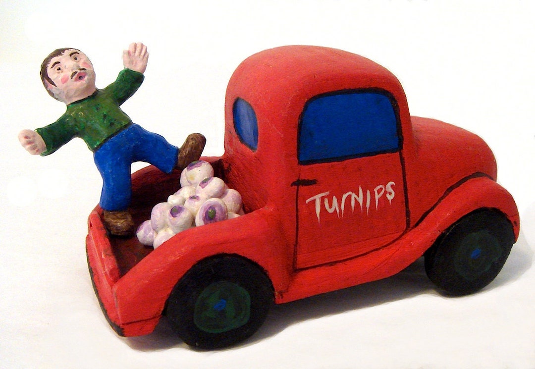 Tyber Turnip Truck Folk Art Wood Carving/ One of a Kind Etsy