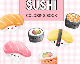 Sushi Coloring Book: Fun Japanese Food Activity (Digital Download)