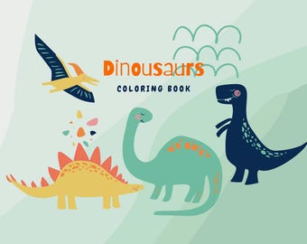 Libro para colorear de dinosaurios: 20 divertidas páginas para niños (descarga digital)