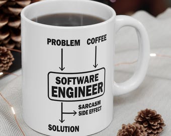 Software Engineer Coffee Mug | White Ceramic Mug | Programming Mug | Programmer Gift | Engineering Students| Mug for Code Developers|