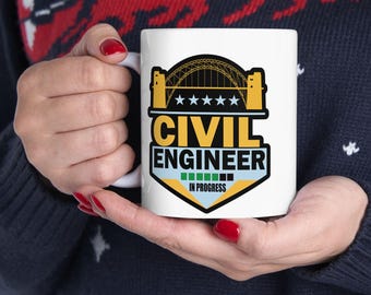 Taza de cerámica divertida para ingenieros civiles: regalo perfecto para ingenieros civiles / taza de café para ingenieros y taza de té para graduaciones.