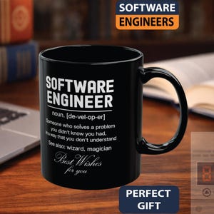 Software Engineer Definition Mug, Funny Programmer Coffee Mug, Coding Developer Gift, Computer Programmer Cup, Gift for Software Engineers