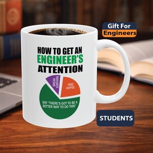Grappige koffiemok ingenieur|Hoe trek je de aandacht van een ingenieur| Techniek | Cadeau voor hem collega | Kantoorhumorbeker 11oz 15oz