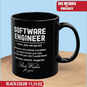 Software Engineer Definition Mug, Funny Programmer Coffee Cup, Coding Developer Gift