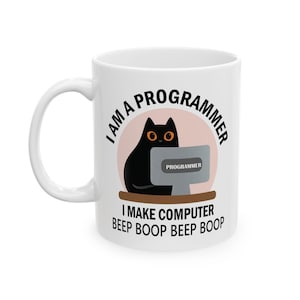 Software-ingenieur programmeur koffiemok | Cadeau voor programmeurs, programmeurs en ingenieurs van kattenliefhebbers bij afstuderen, verjaardagsbeker | Cremaic 11,15oz afbeelding 12