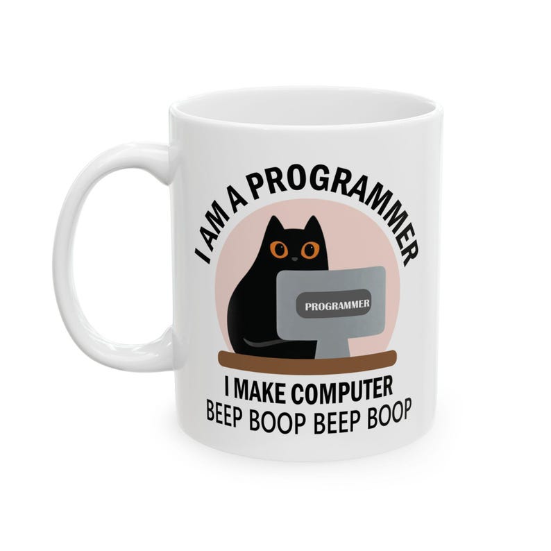 Software-ingenieur programmeur koffiemok | Cadeau voor programmeurs, programmeurs en ingenieurs van kattenliefhebbers bij afstuderen, verjaardagsbeker | Cremaic 11,15oz afbeelding 12