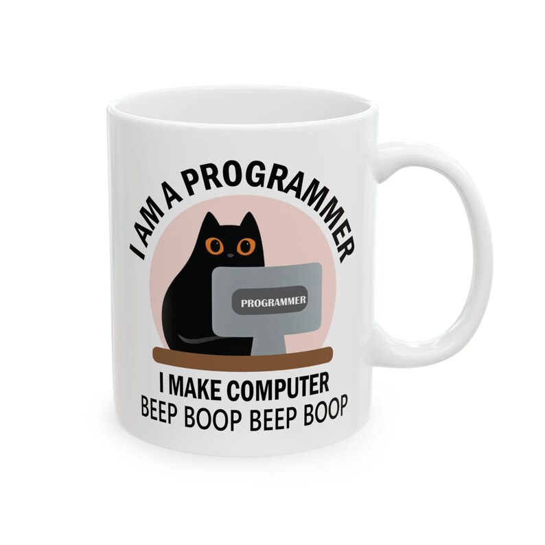Software-ingenieur programmeur koffiemok | Cadeau voor programmeurs, programmeurs en ingenieurs van kattenliefhebbers bij afstuderen, verjaardagsbeker | Cremaic 11,15oz White Mug 11oz