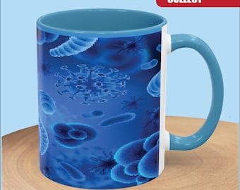 Biological Pattern Accent Coffee Mug | Perfect Gift for Biology & Healthcare Teachers, Students,Coworkers  Ceramic Cup 11oz 15oz