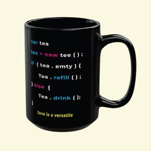 Divertente tazza da programmatore Javascript / Regalo per programmatori, sviluppatori, ingegneri del software / Tazza da caffè / Tazza in ceramica nera da 11 oz e 15 oz