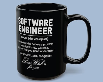 Software-ingenieur definitiemok, grappige koffiekopje programmeur, cadeau codeontwikkelaar