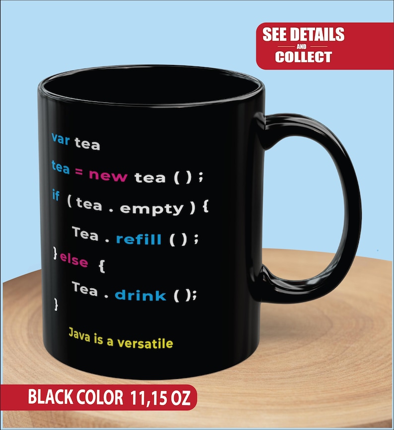 funny Javascript Programming Mug|Gift for Coder Developers software Engineer Coffee Cup| 11oz,15oz Black Ceramic Mug image 1