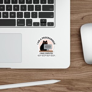 Programmer & Software Engineer Waterproof Die-Cut Sticker | Funny Coding Decal for Developers Laptop, Water Bottle, NoteBook,Car,Phone cases 3" × 3"